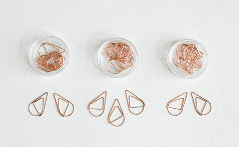 Rose Gold Water Drop Paper Clip