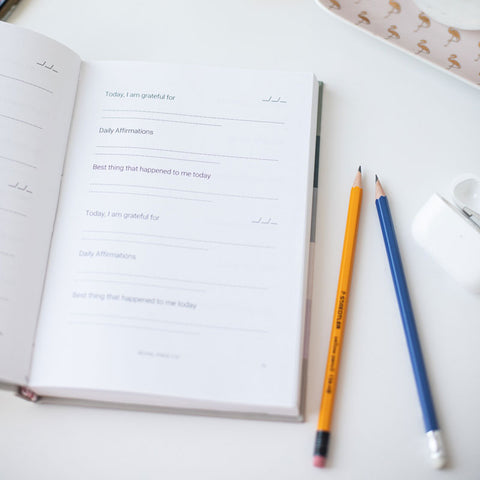 Cover of a Gratitude Journal featuring a beautifully designed cover with elegant illustrations