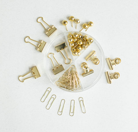Gold Paper Clip Set