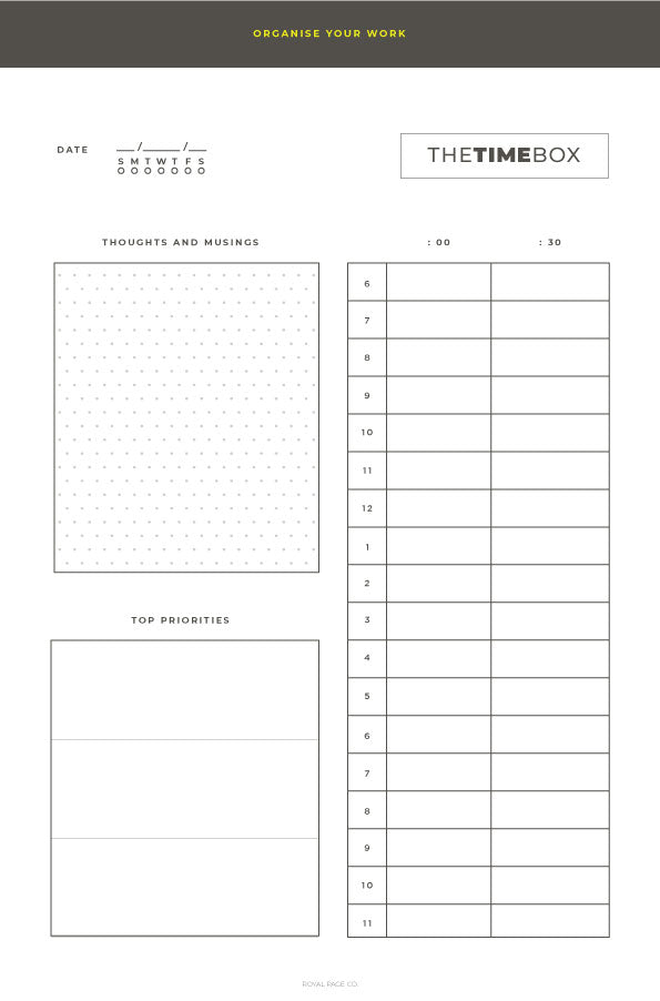 The Time Box Planner Royal Page Co
